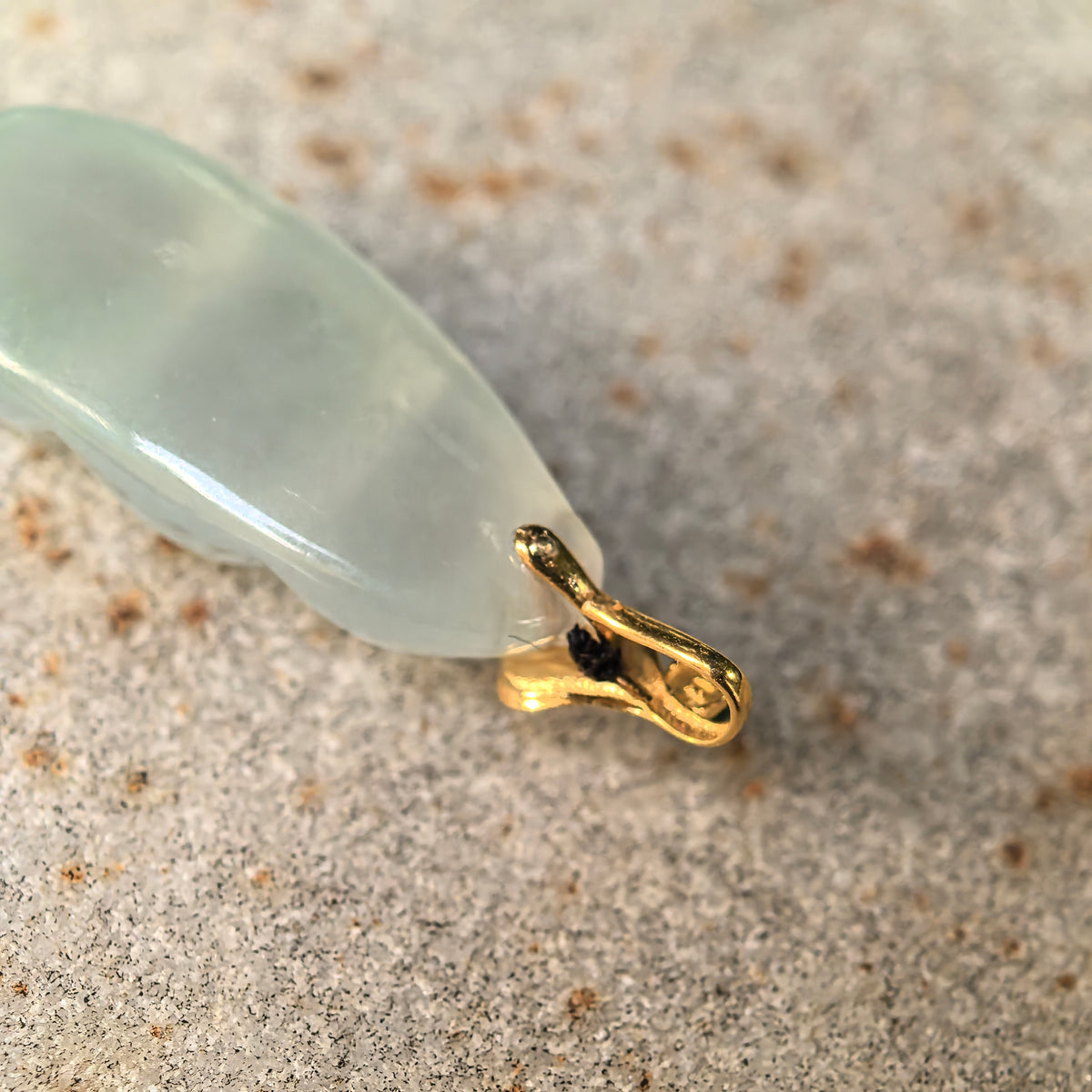 Icy Glutinous Pale Green Jadeite Bean Pod Pendant