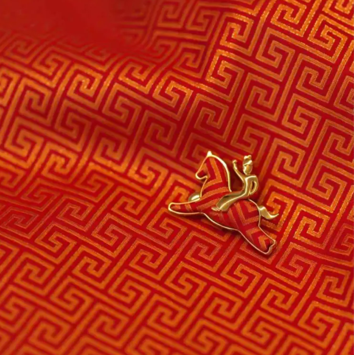 Song Brocade Polo Lady Brooch · Tang Figurine Inspired Design
