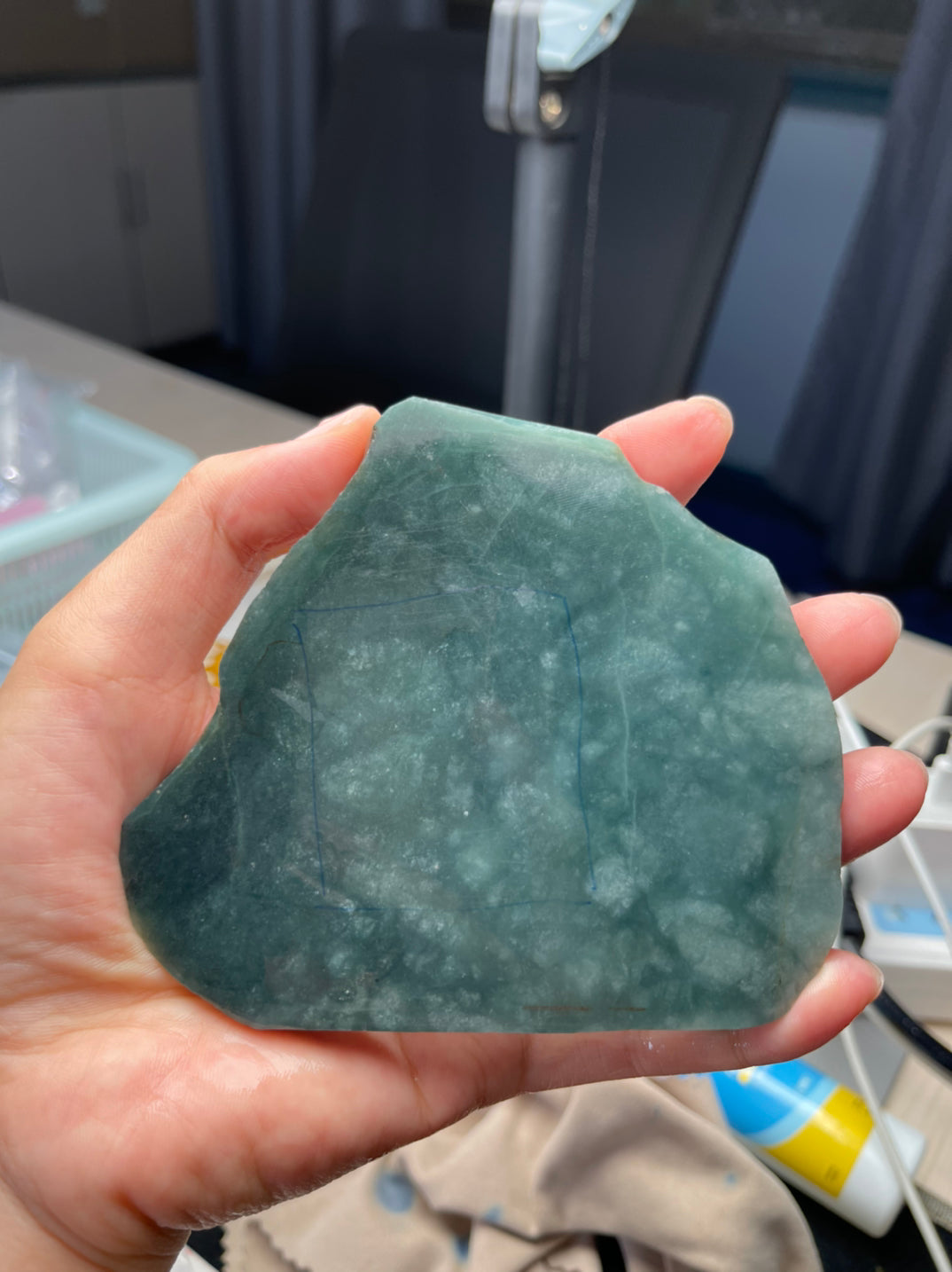 Green Jadeite Slab for Custom Design and Processing