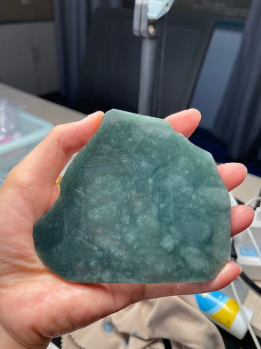 Green Jadeite Slab for Custom Design and Processing